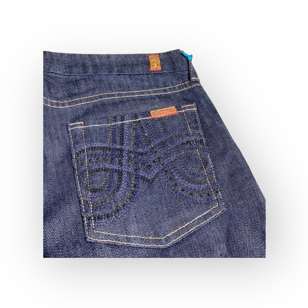 HTF: 7 Mankind® ㋛ Swirl Embroidered Crystal A Pocket Bootcut Denim Jeans ㋛ 29 30 - Picture 11 of 16